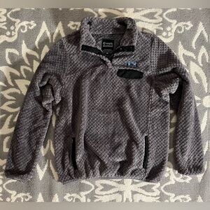 Simply Southern Soft Patterned Sherpa Pullover Gray Sweater Size Large L